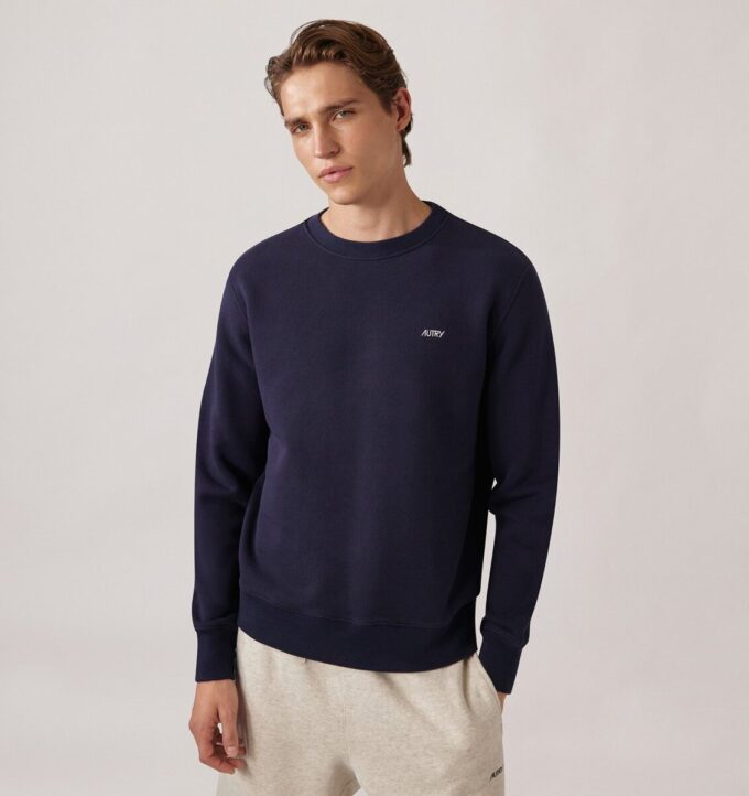 Besticktes Autry-Logo-Sweatshirt mit Rundhalsausschnitt für Herren