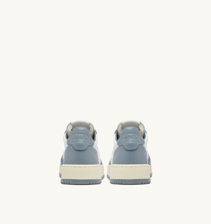 BOSKETS MEDALIST LOW BICOLOR EN CUIR BLANC ET SILVER BLUE