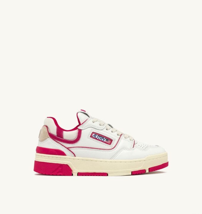 CLC Low Sneaker aus weißem Leder und hellrosa Wildleder CLC Low Sneaker aus weißem Leder und hellrosa Wildleder