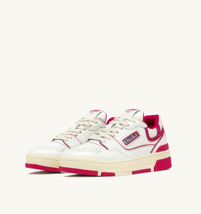 CLC Low Sneaker aus weißem Leder und hellrosa Wildleder CLC Low Sneaker aus weißem Leder und hellrosa Wildleder