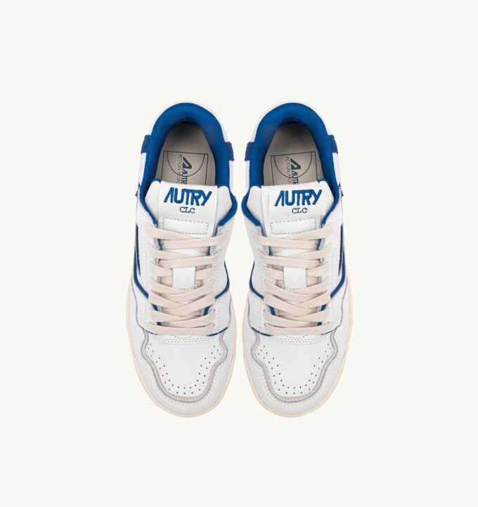 CLC Low Sneaker aus weißem Leder und Prinzessinnenblauem Wildleder CLC Low Sneaker aus weißem Leder und Prinzessinnenblauem Wildleder