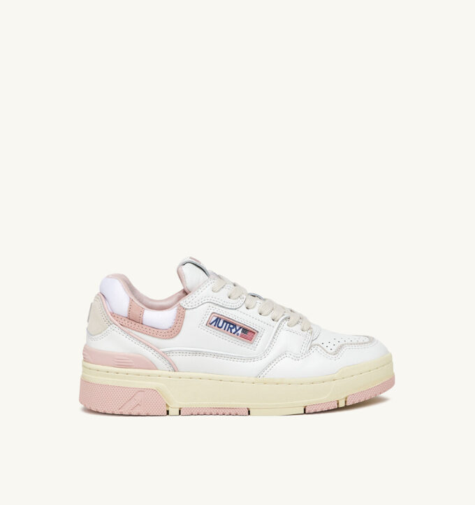 CLC Low Sneaker aus weißem Leder und puderrosa Wildleder CLC Low Sneaker aus weißem Leder und puderrosa Wildleder