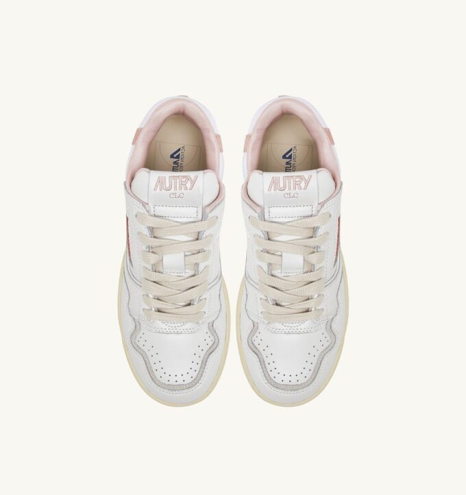 CLC Low Sneaker aus weißem Leder und puderrosa Wildleder CLC Low Sneaker aus weißem Leder und puderrosa Wildleder