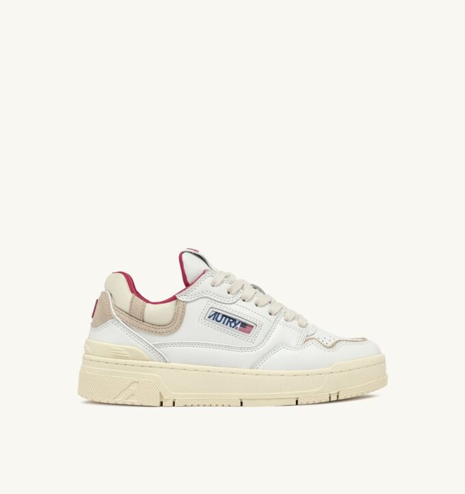 CLC Low Sneaker aus weißem Leder und sandfarbenem Wildleder CLC Low Sneaker aus weißem Leder und sandfarbenem Wildleder