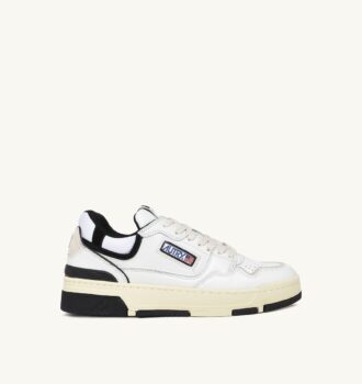 CLC Low Sneaker aus weißem Leder und schwarzem Wildleder