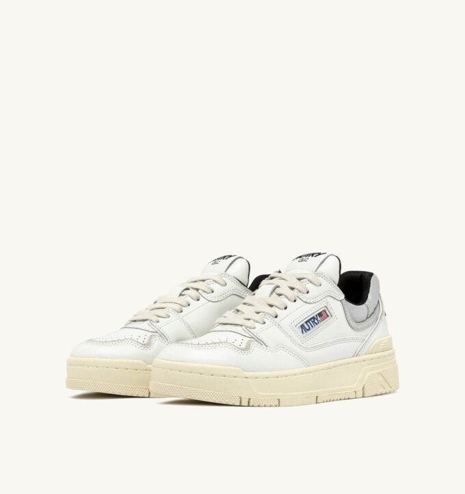 CLC Low Sneaker aus weißem Leder und silbernem Wildleder CLC Low Sneaker aus weißem Leder und silbernem Wildleder