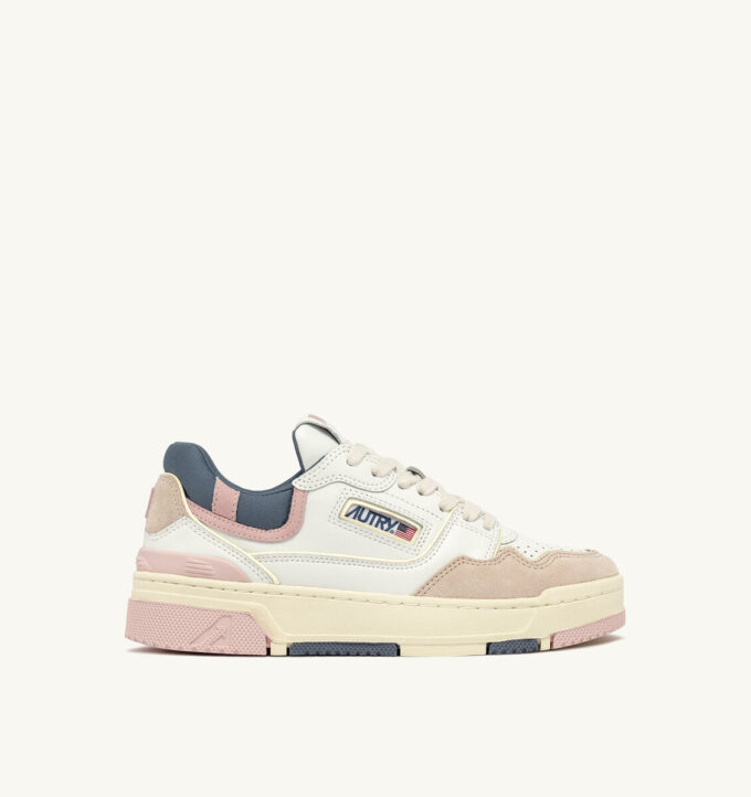 CLC Low Sneaker aus weißem und pfirsichfarbenem Veloursleder CLC Low Sneaker aus weißem und pfirsichfarbenem Veloursleder