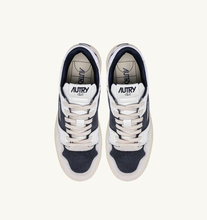 CLC Low Sneaker aus weißem und raumblauem Leder und Wildleder CLC Low Sneaker aus weißem und raumblauem Leder und Wildleder