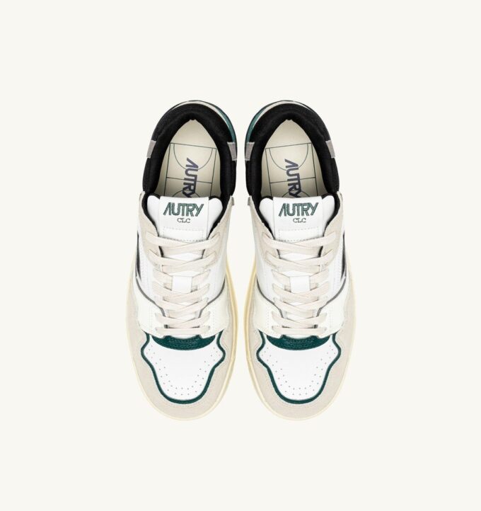 CLC Low Sneaker in Weiß und Wald-Wildleder und Leder CLC Low Sneaker in Weiß und Wald-Wildleder und Leder