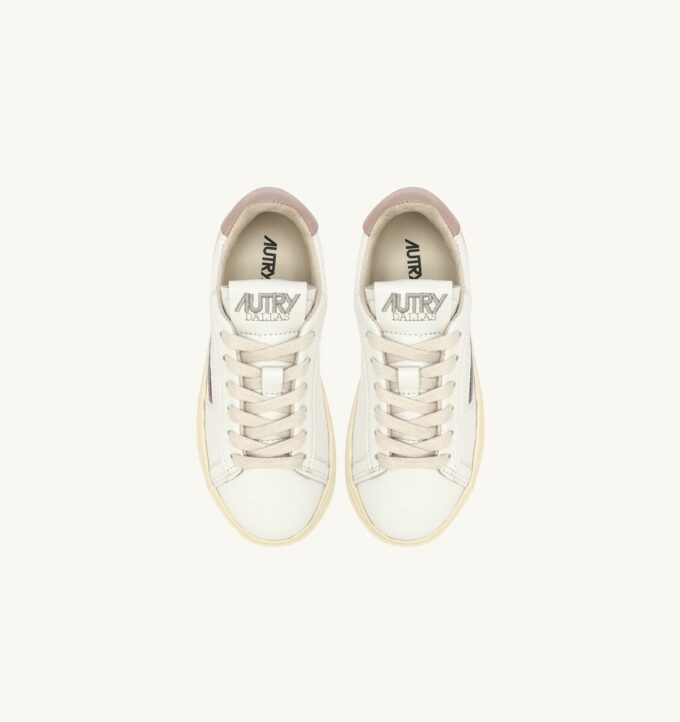 DALLAS KIDS LOW SNEAKERS IN WEISSEM UND PUDERROSA LEDER DALLAS KIDS LOW SNEAKERS IN WEISSEM UND PUDERROSA LEDER
