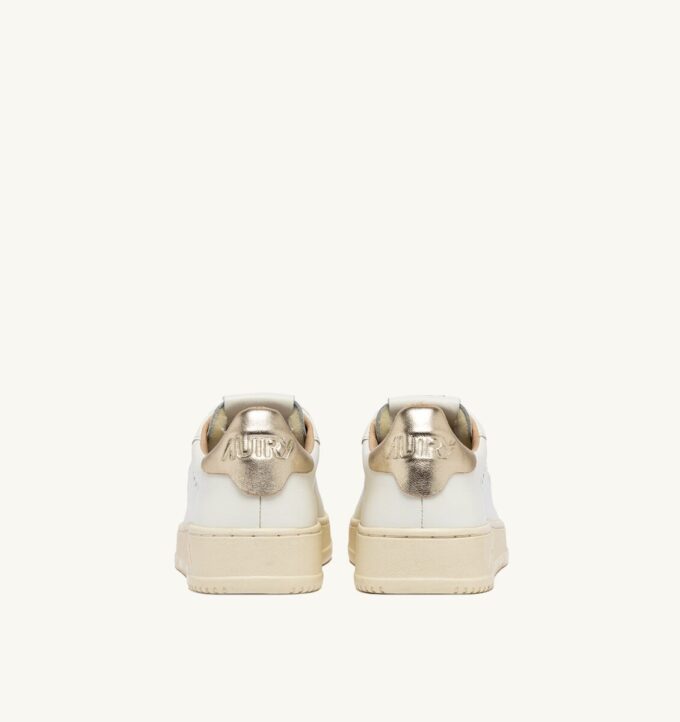 DALLAS LOW SNEAKER AUS WEISSEM UND GOLDENEM LEDER