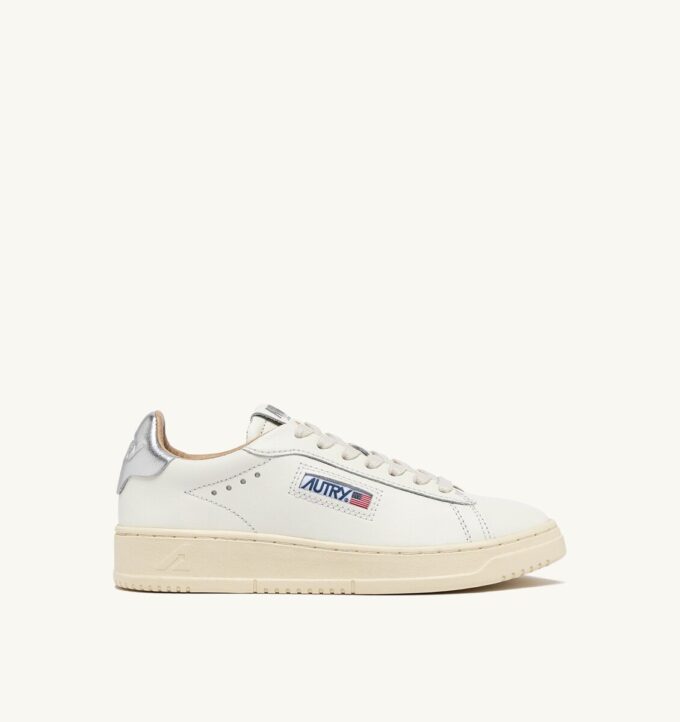 DALLAS LOW SNEAKER AUS WEISSEM UND SILBERNEM LEDER