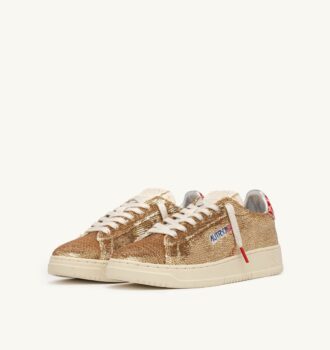 DALLAS LOW ‚SPARKLING‘ SNEAKER IN PLATIN-PAQUINS