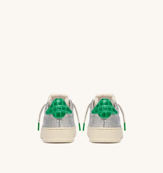 DALLAS LOW ‚SPARKLING‘ SNEAKER IN SILBERNEN UND GRÜNEN PAILLETTEN