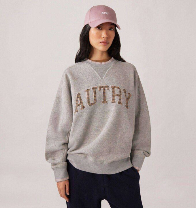 Damen-Sweatshirt mit College-Karo Damen-Sweatshirt mit College-Karo