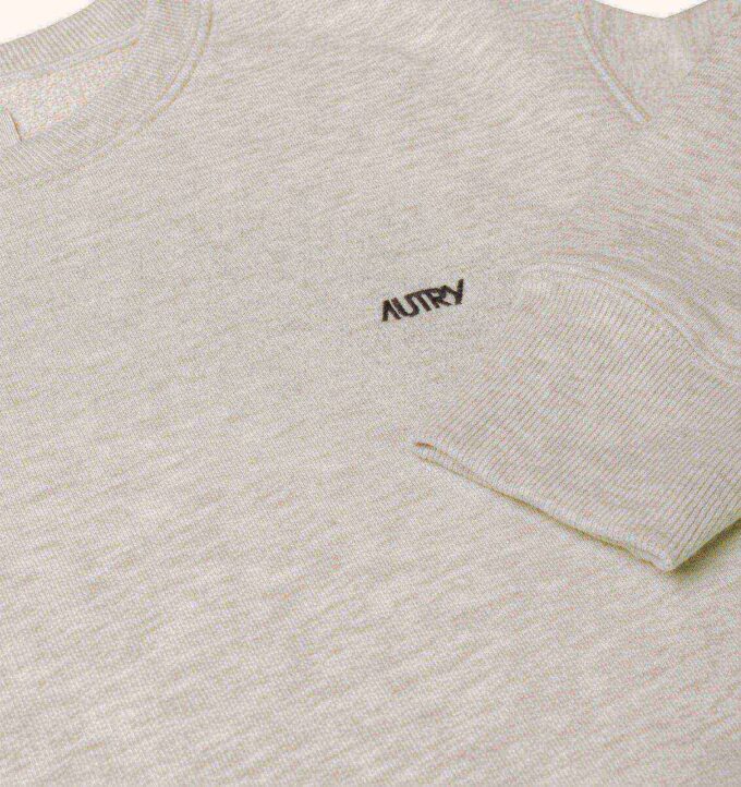 Damen-Sweatshirt mit gesticktem Autry-Logo und Rundhalsausschnitt