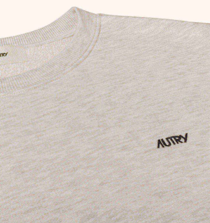 Damen-Sweatshirt mit gesticktem Autry-Logo und Rundhalsausschnitt