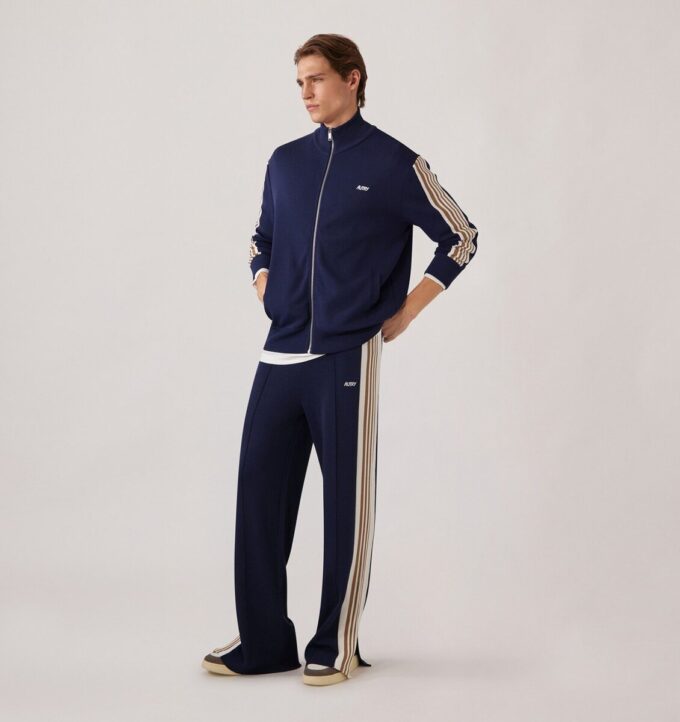Gestrickte Tennis-Jogginghose aus Viskose für Herren