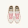 GOLF LOW SNEAKER AUS WEISSEM UND KORALLENROTEM LEDER GOLF LOW SNEAKER AUS WEISSEM UND KORALLENROTEM LEDER