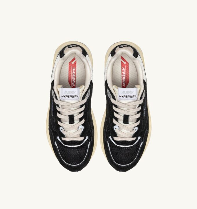HYPERWAY SNEAKER AUS SCHWARZ- UND SILBERFARBENEM WILDLEDER UND MESH HYPERWAY SNEAKER AUS SCHWARZ- UND SILBERFARBENEM WILDLEDER UND MESH