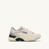HYPERWAY SNEAKER AUS WEISSEM UND ROSA MESH UND WILDLEDER