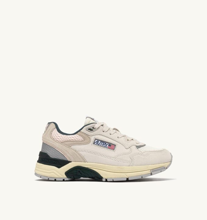 HYPERWAY SNEAKER AUS WEISSEM UND ROSA MESH UND WILDLEDER