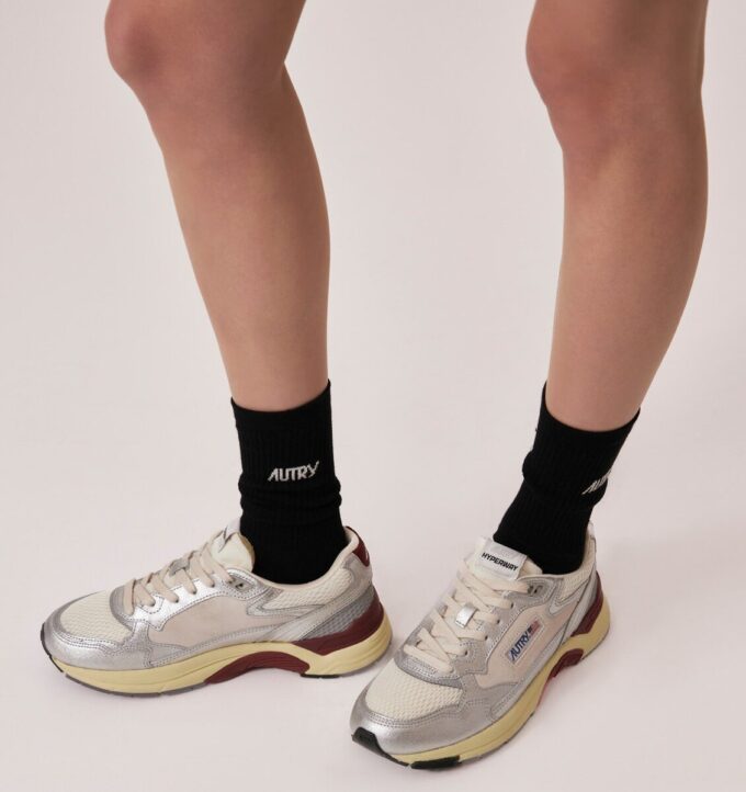 HYPERWAY SNEAKER AUS WEISSEM UND SILBERFARBENEM LAMINIERTEM LEDER UND MESH HYPERWAY SNEAKER AUS WEISSEM UND SILBERFARBENEM LAMINIERTEM LEDER UND MESH