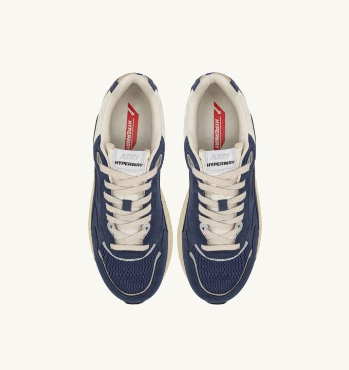 HYPERWAY SNEAKER IN ENSIGN BLAU UND SILBERTON WILDLEDER UND MESH