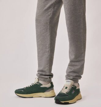 HYPERWAY SNEAKER IN MALACHITFARBE UND SILBERFARBENEM WILDLEDER UND MESH