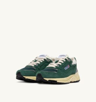 HYPERWAY SNEAKER IN MALACHITFARBE UND SILBERFARBENEM WILDLEDER UND MESH