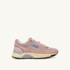 HYPERWAY SNEAKER IN PULVERROSA UND SILBERFARBENEM WILDLEDER UND MESH