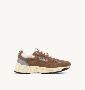 HYPERWAY SNEAKER IN ZIGARRE UND SILBER MESH UND WILDLEDER