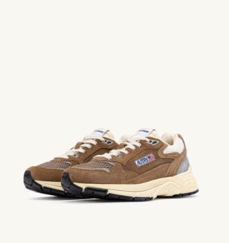 HYPERWAY SNEAKER IN ZIGARRE UND SILBER MESH UND WILDLEDER