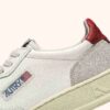 KÖRBE MEDAILLENGEWINNER LOW EN CUIR BLANCET ROUGE ET DAIM BEIGE