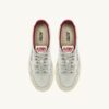 KÖRBE-MEDAILLENGEWINNER LOW EN CUIR METALLIQUE ARGENT ET ROUGE