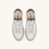 KÖRBE MEDALIST LOW EN CUIR BLANC UND NOIR ET DAIM BEIGE KÖRBE MEDALIST LOW EN CUIR BLANC UND NOIR ET DAIM BEIGE
