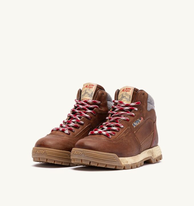MALGA STIEFEL AUS LEDER, FARBE NATURLEDER UND GRAU MALGA STIEFEL AUS LEDER, FARBE NATURLEDER UND GRAU