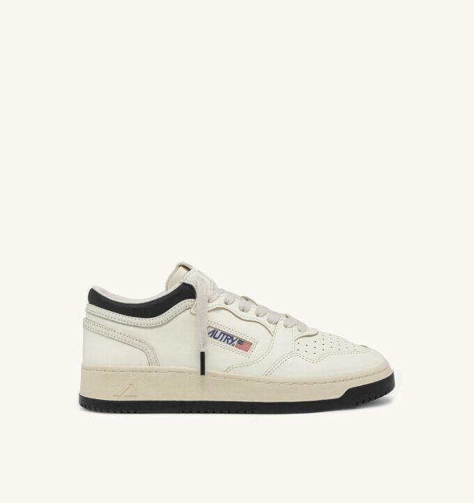 MED-WAY SNEAKER AUS LEDER, FARBE MARSHMALLOW UND SCHWARZ