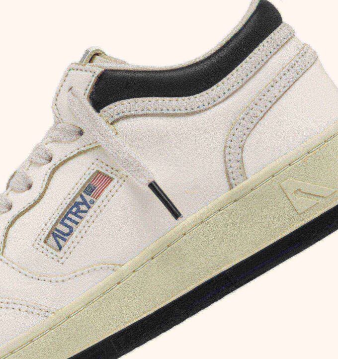 MED-WAY SNEAKER AUS LEDER, FARBE MARSHMALLOW UND SCHWARZ