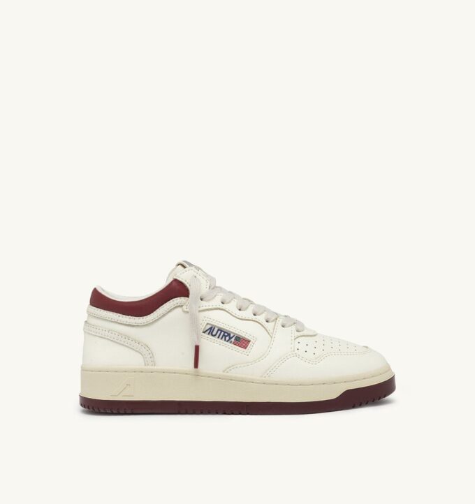 MED-WAY SNEAKER IN LEDER, FARBE MARSHMALLOW UND SYRAH