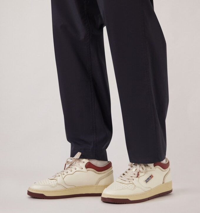 MED-WAY SNEAKER IN LEDER, FARBE MARSHMALLOW UND SYRAH