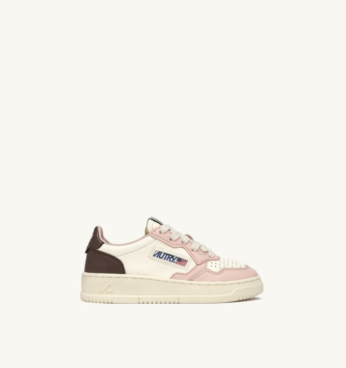 MEDALIST KIDS LOW SNEAKERS IN WEISSEM, BRAUNEM UND ROSA LEDER MEDALIST KIDS LOW SNEAKERS IN WEISSEM, BRAUNEM UND ROSA LEDER
