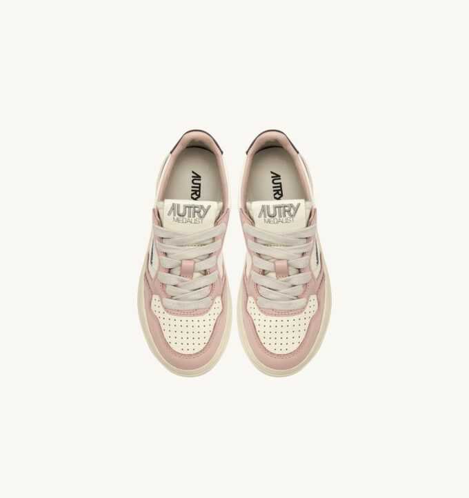 MEDALIST KIDS LOW SNEAKERS IN WEISSEM, BRAUNEM UND ROSA LEDER MEDALIST KIDS LOW SNEAKERS IN WEISSEM, BRAUNEM UND ROSA LEDER