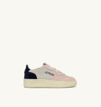MEDALIST KIDS LOW SNEAKERS IN WILDLEDERFARBE ATLANTIC WHITE UND ROSEMARY