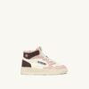 MEDALIST KIDS MID SNEAKER IN WEISSEM, BRAUNEM UND ROSA LEDER