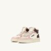 MEDALIST KIDS MID SNEAKER IN WEISSEM, BRAUNEM UND ROSA LEDER
