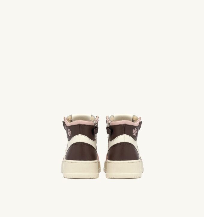 MEDALIST KIDS MID SNEAKER IN WEISSEM, BRAUNEM UND ROSA LEDER