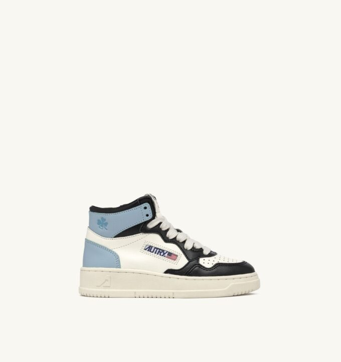 MEDALIST KIDS MID SNEAKER IN WEISSEM, SCHWARZEM UND BLAUEM LEDER