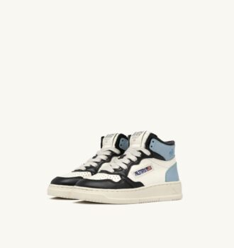 MEDALIST KIDS MID SNEAKER IN WEISSEM, SCHWARZEM UND BLAUEM LEDER