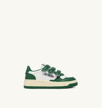 MEDALIST KIDSTRIPES LOW BICOLOR SNEAKERS IN WEISSEM UND GRÜNEM LEDER